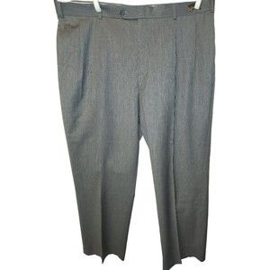 Paul Fredrick Grey Pleated Wool Dress Pants - Size 42